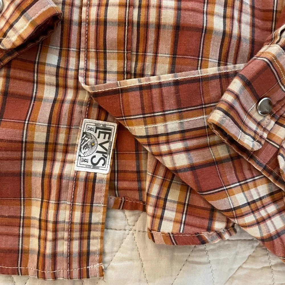 Levi's Vintage Snap Front Patch Pocket Western‎ Cut Chores Shirt Size M